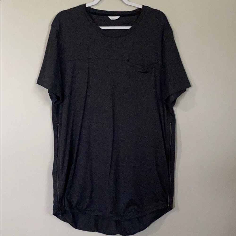 Calvin Klein Mens Pocket Slim Fit Side-Zip Tee